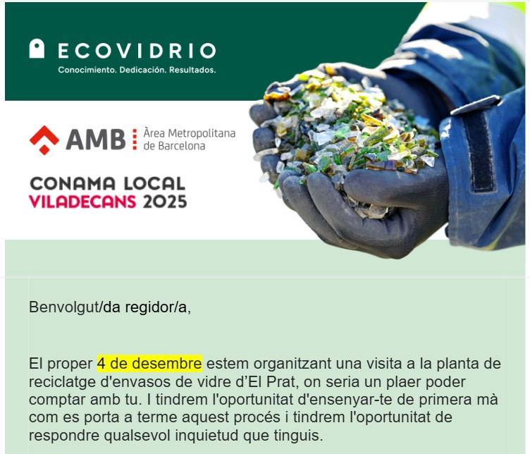 Visita a Planta de Reciclaje de Envases de Vidrío de El Prat